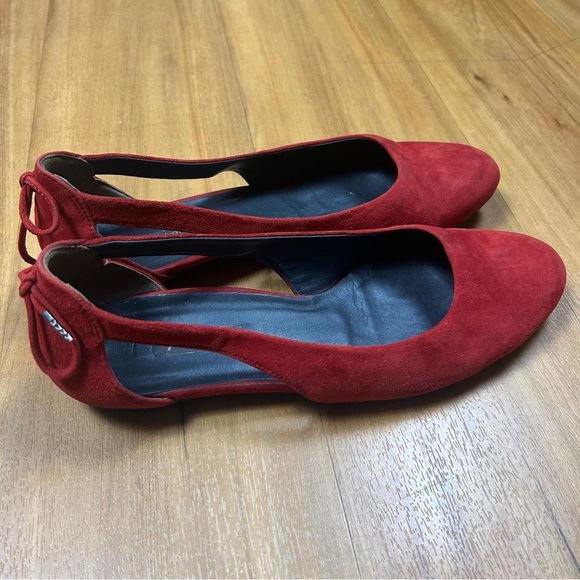 Paul Green Women’s  Red Suede Loafers Elegant Slip-On Flats - Picture 4 of 11